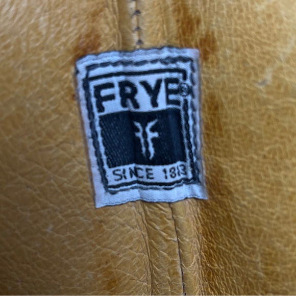 FRYE Sabrina brown leather block heel round toe campus mid boots, size 6.5 - Picture 10 of 15